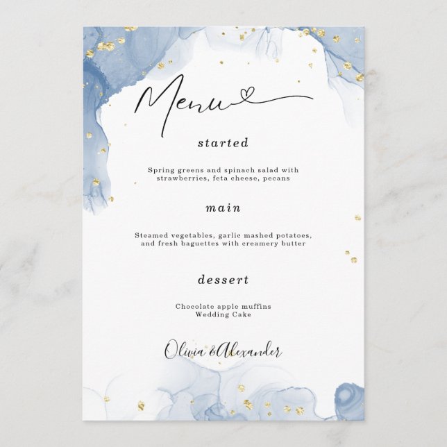 Cartaz de Menu de Casamento Minimalista Elegante C (Frente)