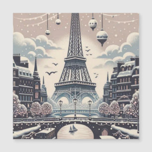 Cartaz de Natal de Paris – Torre Eiffel no Inverno