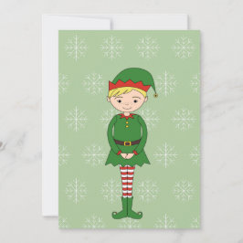 Cartaz de Natal Verde para o Rapaz Elf Snowflakes