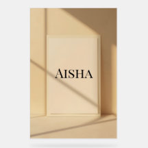 Cartaz de Nome Aisha Elegante – Tipografia Persona