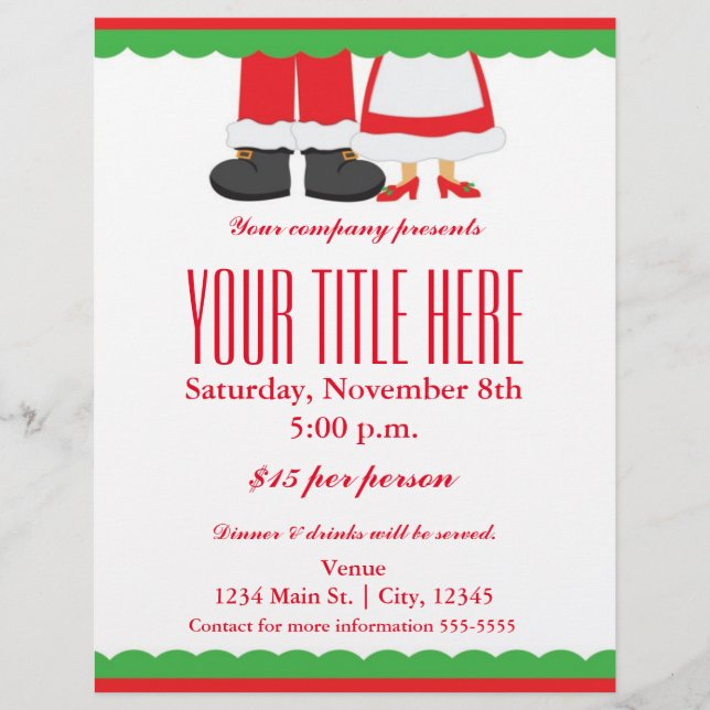 Cartaz de Panfleto de Evento de Natal Sr. e Sra. P (Frente)