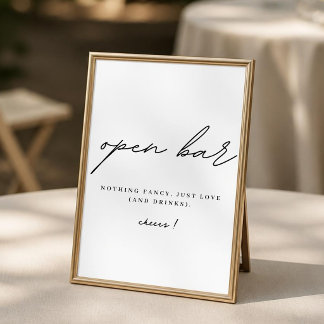 Cartaz de Poster de Bar Aberto para Casamento Mini