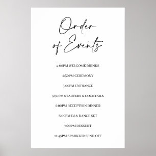 Cartaz de Poster de Ordem de Eventos Minimalista p