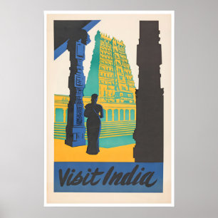 Cartaz de Viagem à Índia Arte Indiana Impressão de