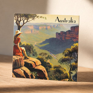 Cartaz de Viagem Antigo Austrália Canyon