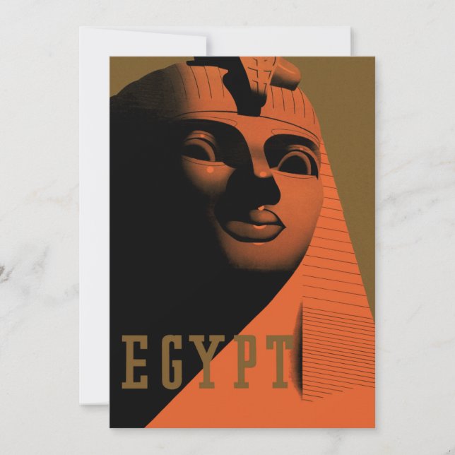 Cartaz de Viagem Antigo com Esfinge, Egito, África (Frente)