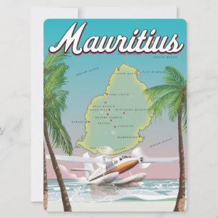 Cartaz de viagem antigo da Maurícia