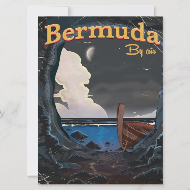 Cartaz de viagem antigo das Bermudas (Frente)