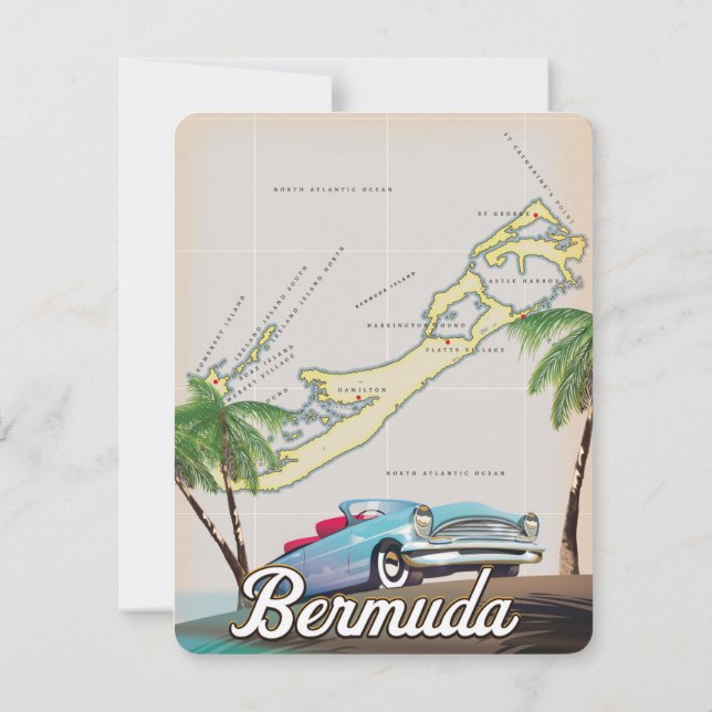 Cartaz de viagem antigo das Bermudas (Verso)