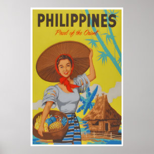 Cartaz de Viagem Antigo das Filipinas Impressão de
