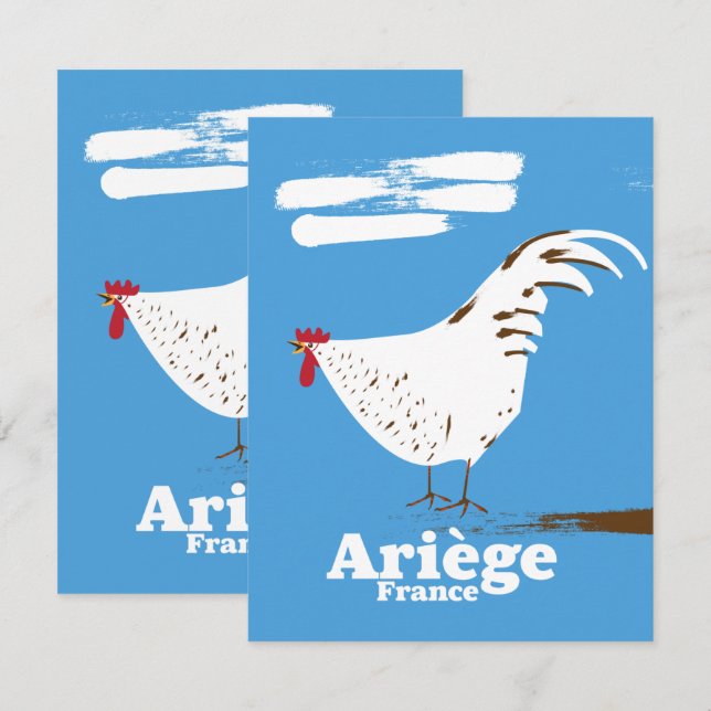 Cartaz de viagem Ariège França. (Frente/Verso)