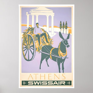 Cartaz de Viagem Arte Atenas Grécia Impressão Greg