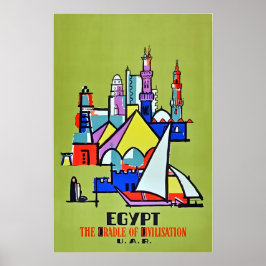 Cartaz de Viagem Arte Egito Impressão Egípcia
