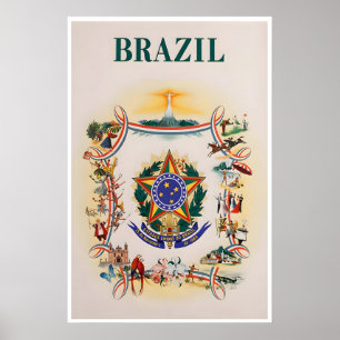 Cartaz de Viagem Brasil Impressão Brasileira Mundo