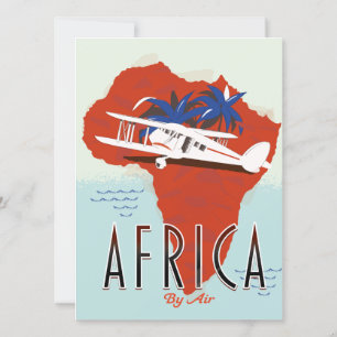 Cartaz de viagem da África de avião