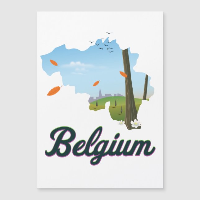 Cartaz de viagem da Bélgica. (Frente)