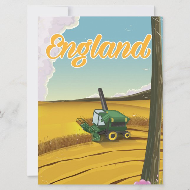 cartaz de viagem da colheitadeira Inglaterra (Frente)