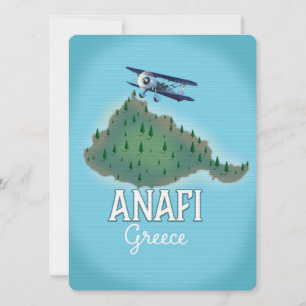Cartaz de viagem da ilha de Anafi Grécia.