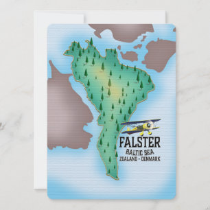 Cartaz de viagem da ilha Falster Dinamarca.