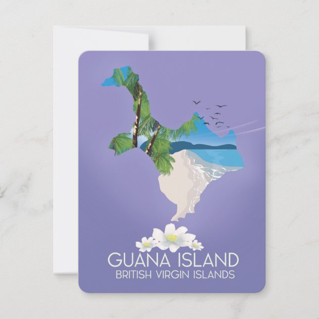Cartaz de viagem da Ilha Guana Ilhas Virgens Britâ (Frente)