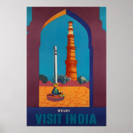 Cartaz de Viagem da Índia Arte de Delhi Impressão 