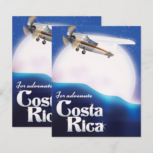 Cartaz de viagem da lua de aventura da Costa Rica  (Frente/Verso)