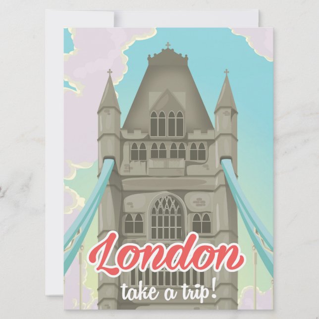 Cartaz de viagem da ponte da Torre de Londres (Frente)