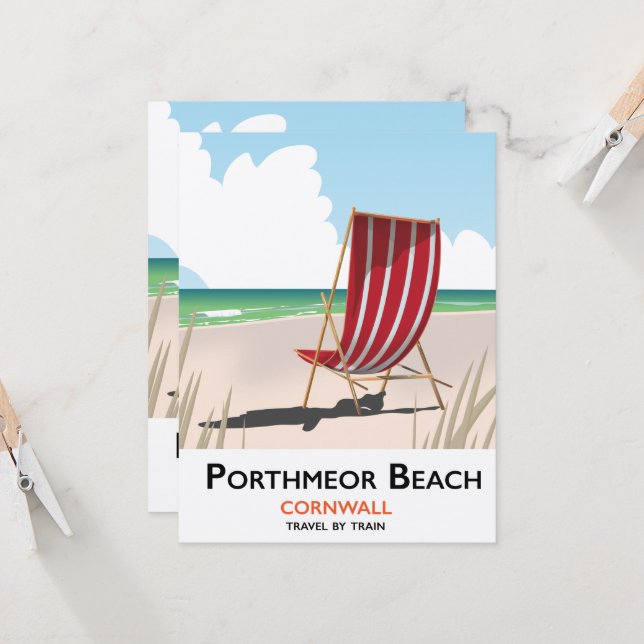 Cartaz de viagem da praia de Porthmeor (Frente/Verso In Situ)