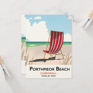 Cartaz de viagem da praia de Porthmeor