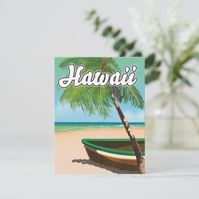 Cartaz de viagem da Praia Tropical do Havaí (Em pé/Frente)
