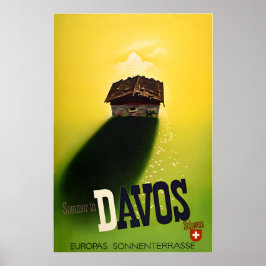 Cartaz de Viagem Davos Suíça Arte Impressão Suíça