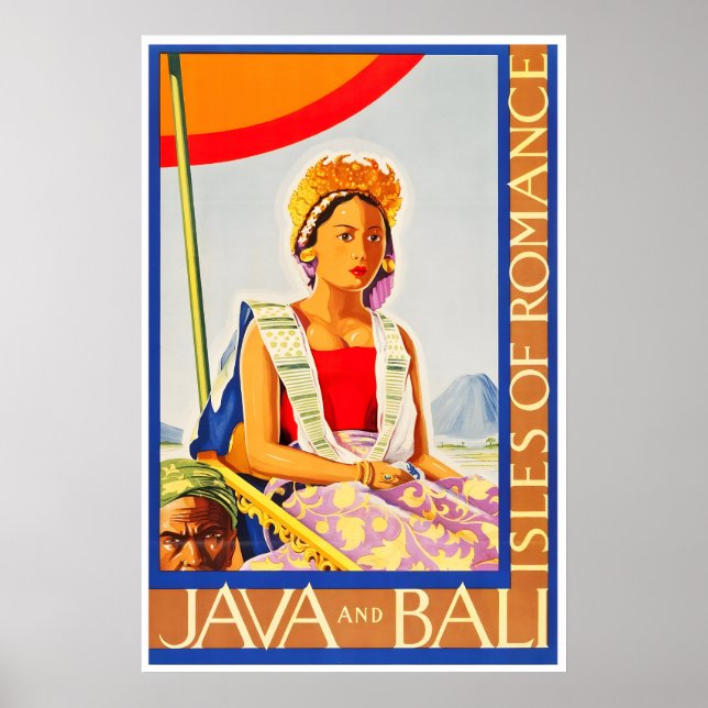 Cartaz de Viagem de Arte de Java Bali Impressão de (Frente)