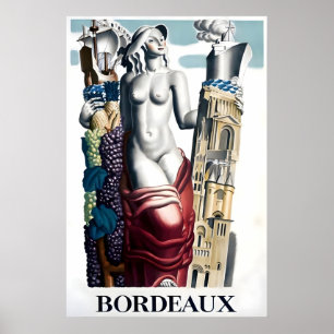 Cartaz de Viagem de Bordéus Impressão Francesa Fra
