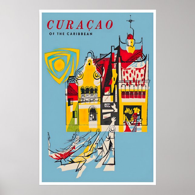 Cartaz de Viagem de Curaçao Impressão de Cartaz do (Frente)