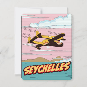 Cartaz de viagem de desenho animado das Seychelles