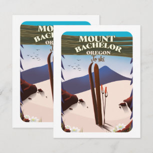 Cartaz de viagem de esqui Mount Bachelor Oregon