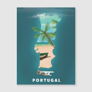 Cartaz de viagem de impressão do mapa de Portugal.