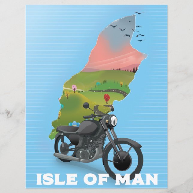 Cartaz de viagem de moto da Ilha de Man (Frente)