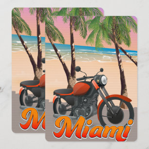 Cartaz de viagem de moto em Miami