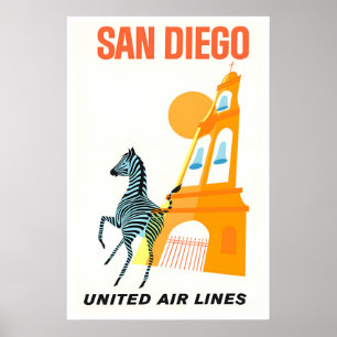 Cartaz de Viagem de San Diego Impressão da Califór