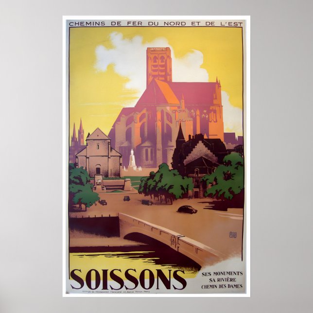 Cartaz de Viagem de Soissons Impressão Francesa Fr (Frente)