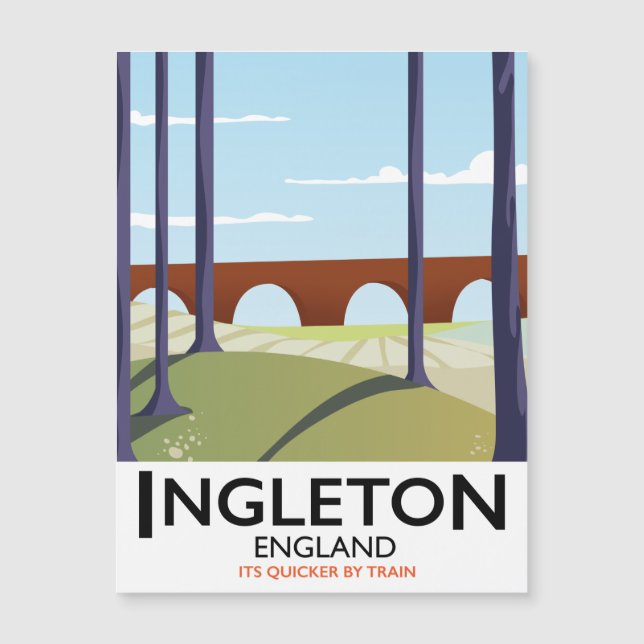 Cartaz de viagem de trem Ingleton Inglaterra (Frente)