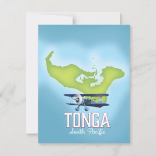 Cartaz de viagem de voo do mapa de Tonga