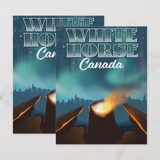 Cartaz de viagem do Cavalo Branco Canadá (Frente/Verso)