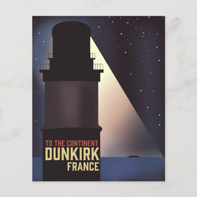 Cartaz de viagem do Farol de Dunkirk. Impressão fo (Frente)