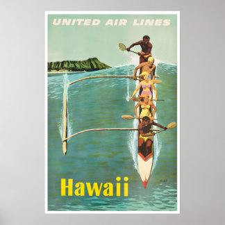Cartaz de Viagem do Havaí Impressão de Surf Havaia