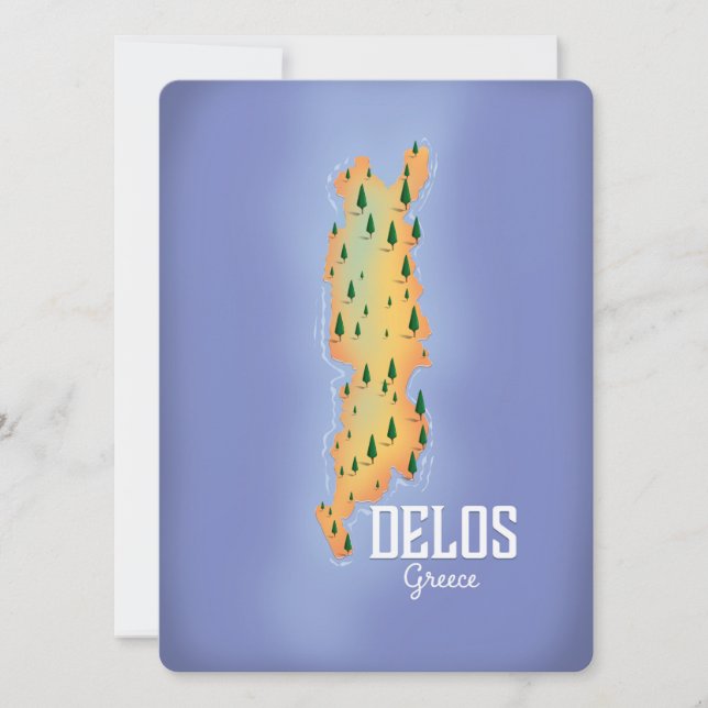 Cartaz de viagem do mapa da Grécia Delos (Frente)
