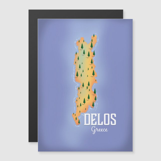 Cartaz de viagem do mapa da Grécia Delos (Frente/Verso)