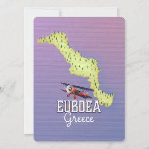 Cartaz de viagem do mapa da Grécia Eubéia