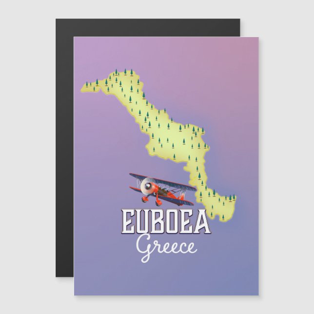 Cartaz de viagem do mapa da Grécia Euboea (Frente/Verso)